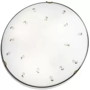 Elegant ceiling lamp MOON antique brass 2 bulbs