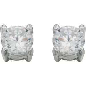 Ladies Beginnings Sterling Silver Cubic Zirconia Round Stud Earrings