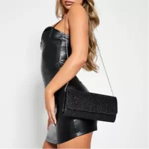 I Saw It First Diamante Embellished Clutch Bag - Black