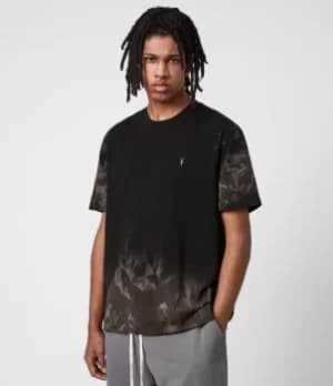 AllSaints Mens Reznor Crew T-Shirt, Jet Black, Size: L