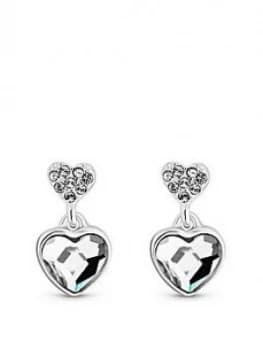 Simply Silver Sterling Silver 925 Swarovski Heart Mini Drop Earring