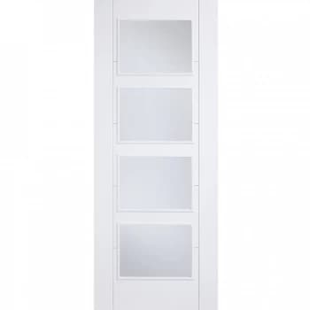 LPD Vancouver White Primed 4 Light Glazed Internal Door - 1981mm x 686mm (78 inch x 27 inch)