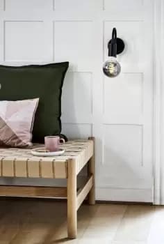 Paco Indoor Living Dining Bedroom Metal Wall Light in Black (Diam) 9cm