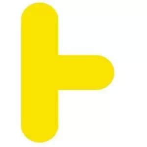 Yellow Symbol ”T” Floor Graphic adheres to most