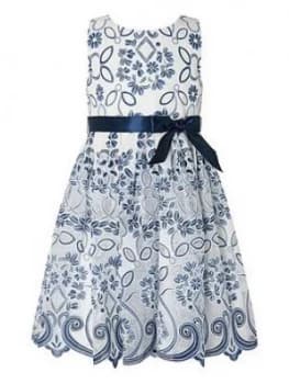 Monsoon Girls Maggie Lace Dress - Navy, Size 10 Years, Women
