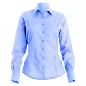 Kustom Kit Womens/Ladies Long Sleeve Business/Work Shirt (10) (Light Blue)