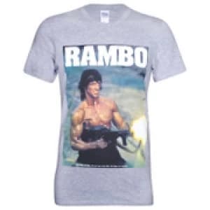 Rambo Mens Gun T-Shirt - Grey - M