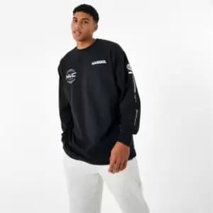 Kangol Grid Graphic Long Sleeve T-Shirt - Black