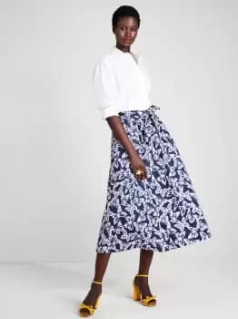 Spring Flight Tie-Waist Skirt - Blue - L (Uk 16)