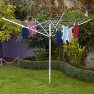 Black & Decker Black and Decker 50M Aluminium Rotary Airer 1.8m - Grey