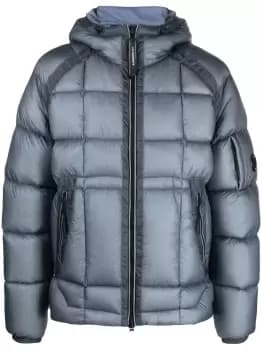 C.P. COMPANY Logo-patch Feather-down Padded Jacket Blue
