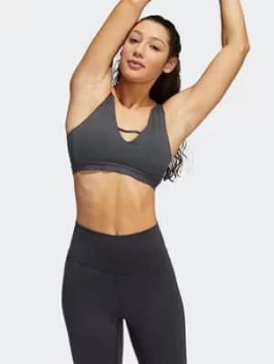 adidas Yoga Studio Luxe Light-support Bra, Grey Size M Women