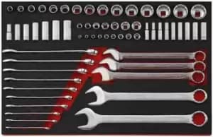 Teng Tools TTEAF62 62pc EVA Imperial AF Socket & Spanner Set - 3/16" to 1 1⁄4"