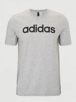 Adidas Plus Size Essential Linear Logo T-Shirt - Grey