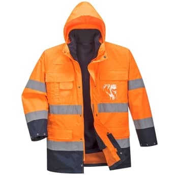 Portwest Lite 3 in 1 Hi Vis Jacket and Detachable Fleece Orange / Navy 3XL