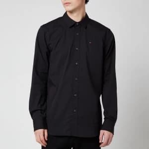 Tommy Jeans Mens Original Stretch Long Sleeve Shirt - Tommy Black - M