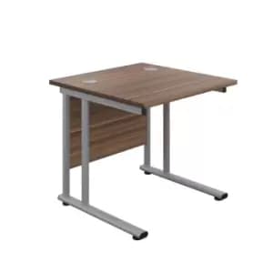 Tc 800 x 800 Twin Upright Rectangular Desk Dark Walnut-Silver