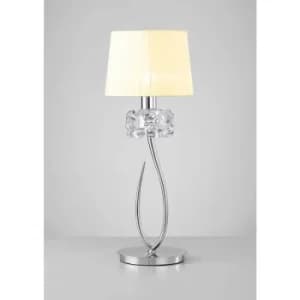 Table lamp Loewe 1 Bulb E27 Big, polished chrome with Cream shade