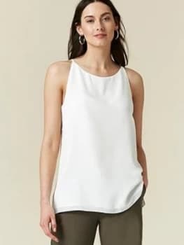 Wallis High Neck Cami - Cream, Size 12, Women