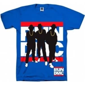 Run DMC Silhouette Blue Mens T Shirt: Large