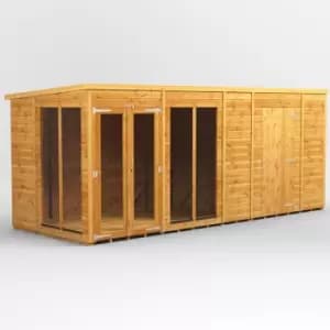 16x6 Power Pent Summerhouse Combi Building including 6ft Side Store