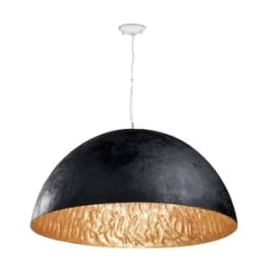 Magma 3 Light Dome Ceiling Pendant Black, Gold, E27