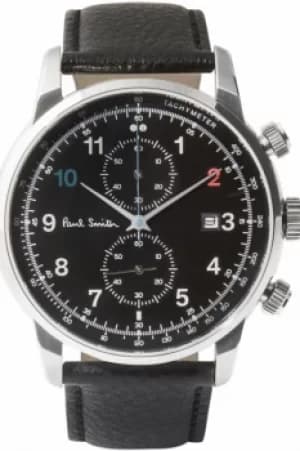Mens Paul Smith Block Leather Strap Chronograph Watch P10140