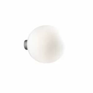 Mapa Bianco 1 Light Medium Globe Ceiling Flush Light White, E27