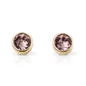 JG Signature Gold Plated Silver June Birthstone Crystal Stud Earrings