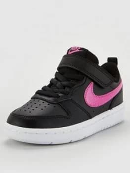 Nike Court Borough Low 2 Childrens Trainers - Black/Pink, Size 12