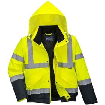 Portwest S266YNRXXXL - sz 3XL Hi-Vis Two Tone Bomber Jacket - Yellow/Navy