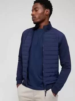 Hackett Hackett Padded Knitted Sailing Hybrid Jacket, Navy, Size L, Men