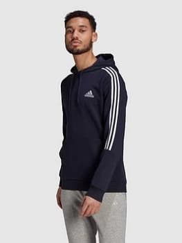 adidas Cut 3-Stripe Hoodie - Navy/White Size XS Men