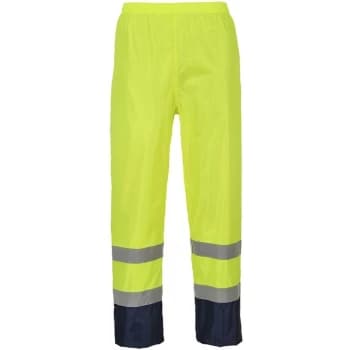 H444YNRL - sz L Hi-Vis Classic Contrast Rain Trouser - Yellow/Navy - Portwest