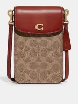 Coach Coated Canvas Signature C Phone Cross-Body Bag - Tan Rust