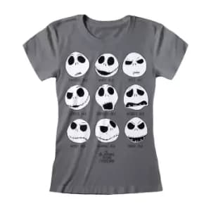 Nightmare Before Christmas Womens/Ladies Jack Skellington T-Shirt (XXL) (Charcoal Grey)