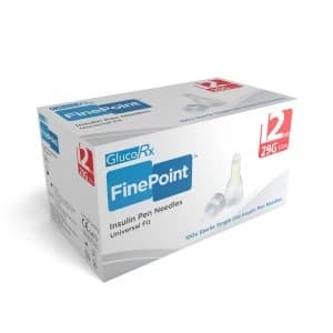 GlucoRx Finepoint Pen Needles 12mm