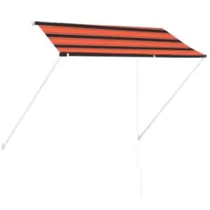 Retractable Awning 250x150cm Orange and Brown Vidaxl Multicolour