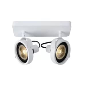 Tala LED Modern Twin Ceiling Spotlight - LED Dim to warm - GU10 - 2x12W 2200K/3000K - White