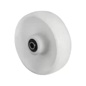 EUROKRAFTbasic Nylon wheel, white, roller bearings, 2+ items, wheel Ø x width 100 x 36 mm