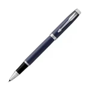 Parker IM Matte Blue Chrome Trim Rollerball Pen