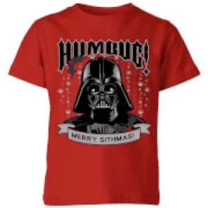 Star Wars Darth Vader Humbug Kids Christmas T-Shirt - Red - 11-12 Years