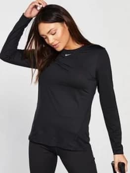 Nike Training Pro LS Top - Black, Size XL, Women