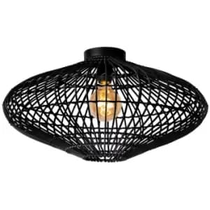 Lucide MAGALI - Flush Ceiling Light - Ø56cm - 1xE27 - Black