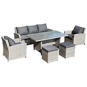 Outsunny Rattan Sofa Set 860-069 Grey