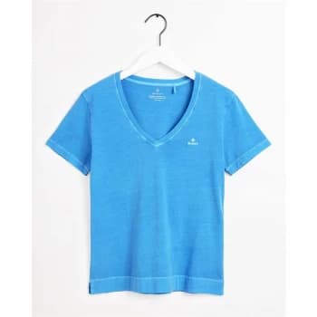 Gant Short Sleeve V Neck T Shirt - 445 PACIFIC BLU
