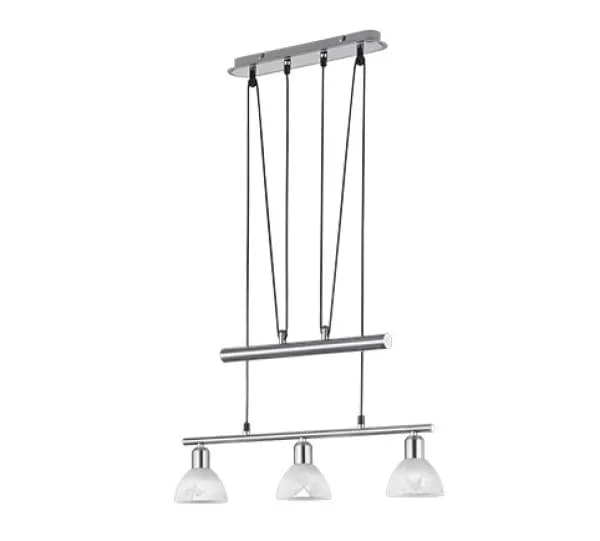 Levisto Modern 3 Light Bar Pendant Ceiling Light Nickel Matt 3000K
