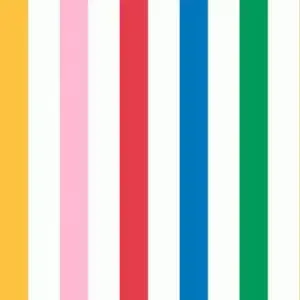 Joules Kids Country Critters Chunky Stripe White and Rainbow Wallpaper