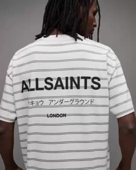 AllSaints Underground Oversized Stripe T-Shirt