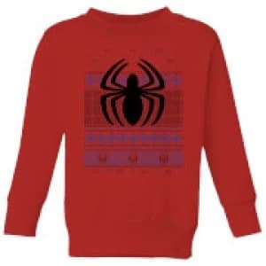 Marvel Avengers Spider-Man Logo Kids Christmas Sweatshirt - Red - 11-12 Years